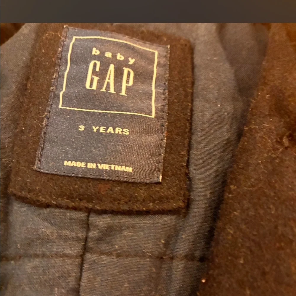 GAP Black Double-Breasted Wool Pea Coat